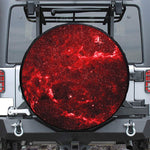 Red Stardust Universe Galaxy Space Print Tire Cover