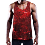 Red Stardust Universe Galaxy Space Print Training Tank Top