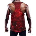 Red Stardust Universe Galaxy Space Print Training Tank Top