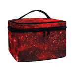 Red Stardust Universe Galaxy Space Print Travel Makeup Bag