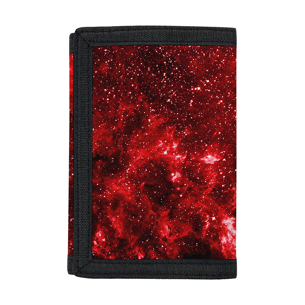 Red Stardust Universe Galaxy Space Print Trifold Wallet