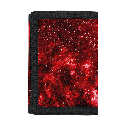 Red Stardust Universe Galaxy Space Print Trifold Wallet