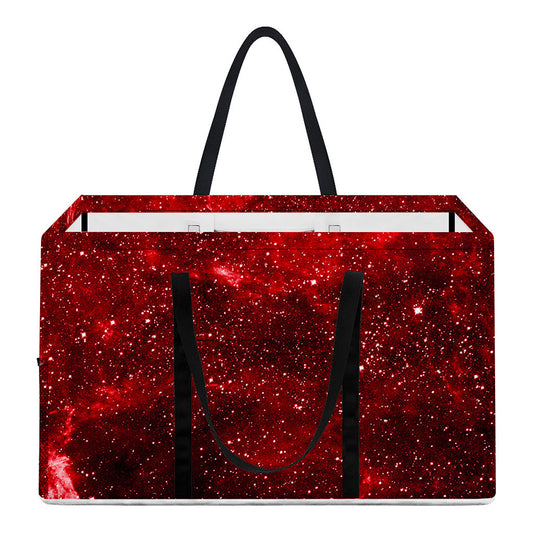Red Stardust Universe Galaxy Space Print Utility Tote Bag