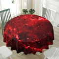 Red Stardust Universe Galaxy Space Print Waterproof Round Tablecloth