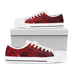 Red Stardust Universe Galaxy Space Print White Low Top Sneakers