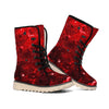 Red Stardust Universe Galaxy Space Print Winter Boots