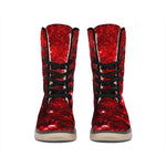 Red Stardust Universe Galaxy Space Print Winter Boots