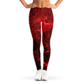 Red Stardust Universe Galaxy Space Print Women's Leggings