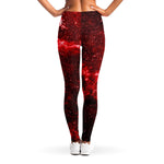 Red Stardust Universe Galaxy Space Print Women's Leggings