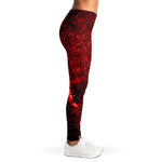 Red Stardust Universe Galaxy Space Print Women's Leggings