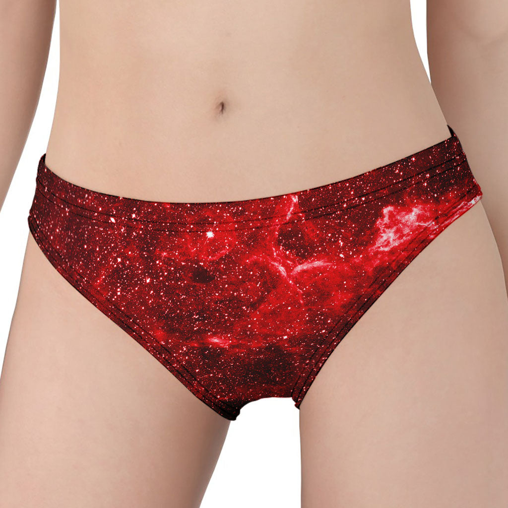 Red Stardust Universe Galaxy Space Print Women's Panties