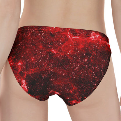 Red Stardust Universe Galaxy Space Print Women's Panties