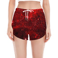 Red Stardust Universe Galaxy Space Print Women's Split Running Shorts
