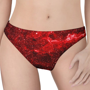 Red Stardust Universe Galaxy Space Print Women's Thong