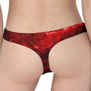 Red Stardust Universe Galaxy Space Print Women's Thong