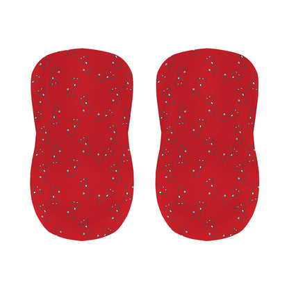 Red Stethoscope Pattern Print Bar Stool Covers