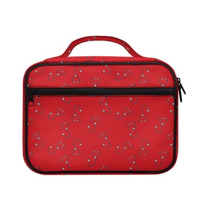 Red Stethoscope Pattern Print Briefcase Bible Bag