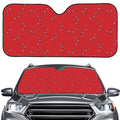 Red Stethoscope Pattern Print Car Windshield Sun Shade