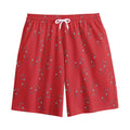 Red Stethoscope Pattern Print Cotton Shorts