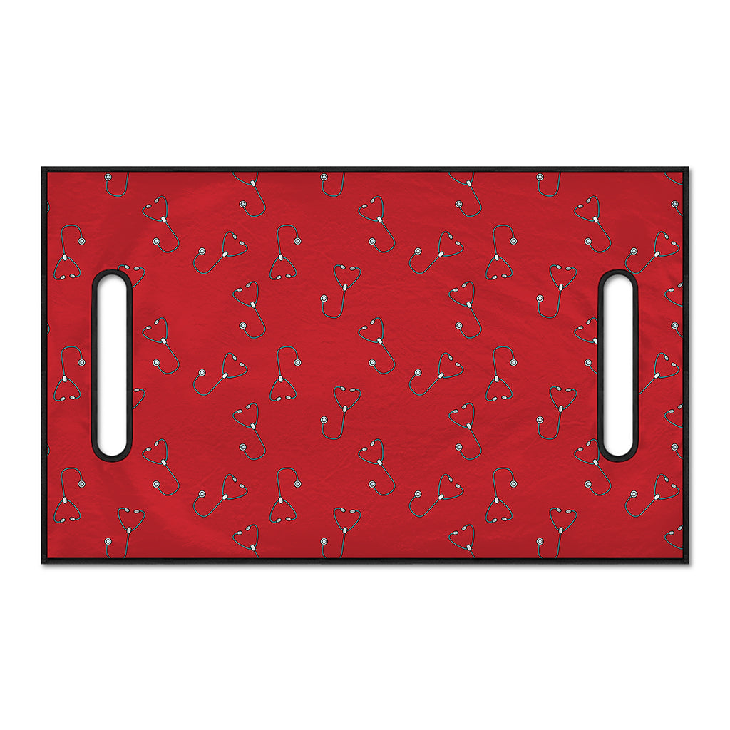 Red Stethoscope Pattern Print Golf Cart Seat Cover