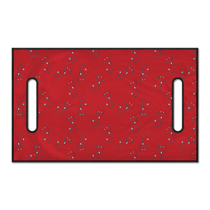 Red Stethoscope Pattern Print Golf Cart Seat Cover