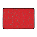 Red Stethoscope Pattern Print Kitchen Mat