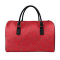 Red Stethoscope Pattern Print Leather Duffel Bag