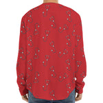 Red Stethoscope Pattern Print Long Sleeve Baseball Jersey
