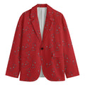 Red Stethoscope Pattern Print Men's Blazer