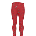Red Stethoscope Pattern Print Men's Leggings