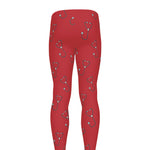 Red Stethoscope Pattern Print Men's leggings