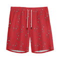 Red Stethoscope Pattern Print Men's Athletic Shorts