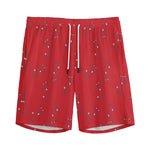 Red Stethoscope Pattern Print Men's Sports Shorts