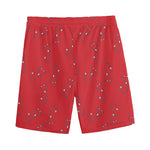 Red Stethoscope Pattern Print Men's Sports Shorts