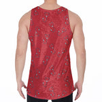 Red Stethoscope Pattern Print Men's Velvet Tank Top