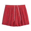 Red Stethoscope Pattern Print Mesh Shorts