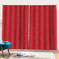 Red Stethoscope Pattern Print Pencil Pleat Curtains