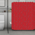 Red Stethoscope Pattern Print Polyester Shower Curtain