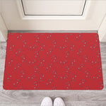 Red Stethoscope Pattern Print Rubber Doormat