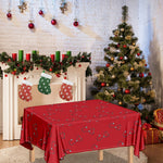 Red Stethoscope Pattern Print Tablecloth