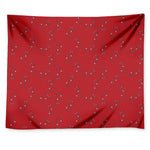 Red Stethoscope Pattern Print Tapestry