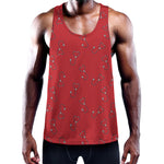 Red Stethoscope Pattern Print Training Tank Top