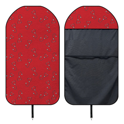Red Stethoscope Pattern Print Waterproof Car Seat Cover