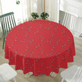 Red Stethoscope Pattern Print Waterproof Round Tablecloth