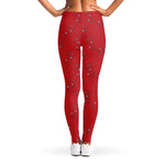 Red Stethoscope Pattern Print Women's Leggings