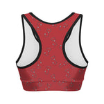 Red Stethoscope Pattern Print Women's Sports Bra
