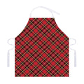 Red Stewart Tartan Pattern Print Adjustable Apron
