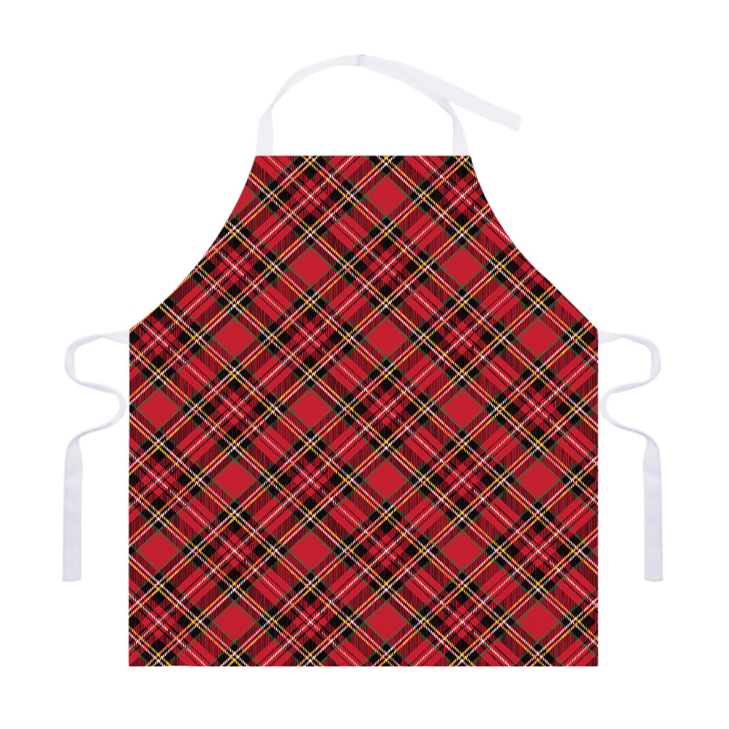 Red Stewart Tartan Pattern Print Adjustable Apron