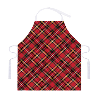 Red Stewart Tartan Pattern Print Adjustable Apron