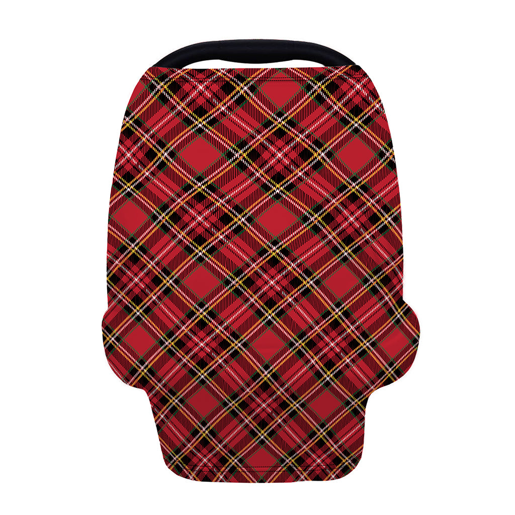 Red Stewart Tartan Pattern Print Baby Seat Cover
